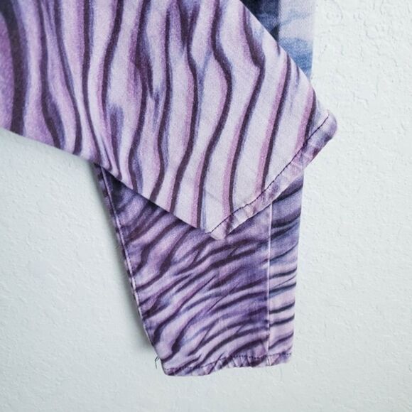 ‎Paige Airbrushed Starry Night Zebra Print Skinny Jeans - Picture 4 of 6